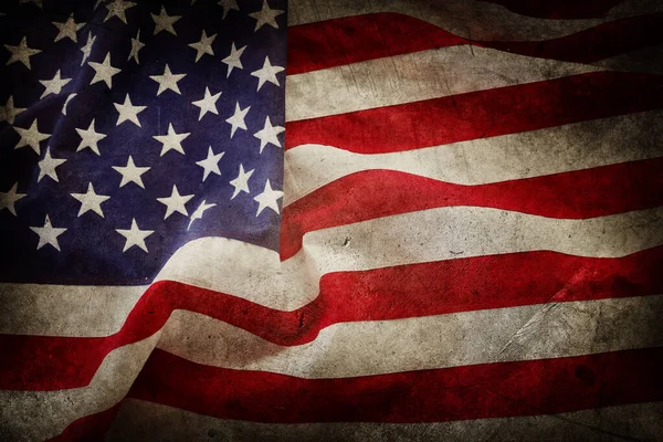 Closeup Grunge American Flag — Stock Photo, Image