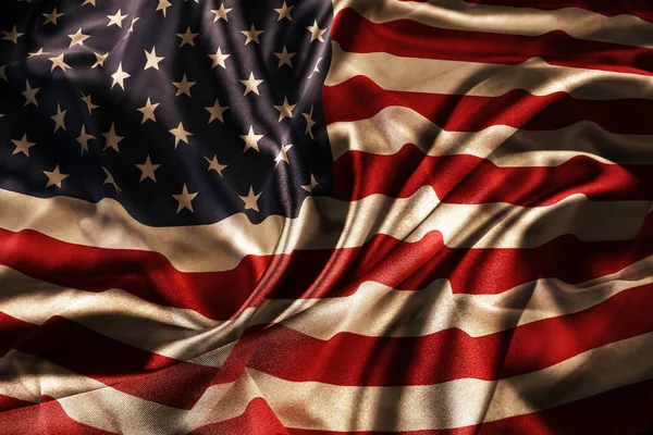Fechar Bandeira Americana Sedosa — Fotografia de Stock