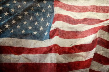 Grunge Amerikan bayrağına yakın çekim