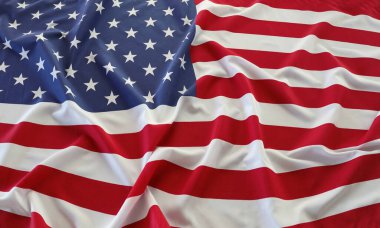 Dalgalanan Amerikan bayrağına yakın çekim