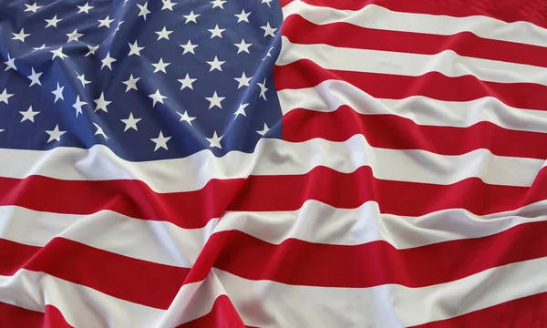 Κλείσιμο Της Κυματισμένης Αμερικανικής Σημαίας — Φωτογραφία Αρχείου