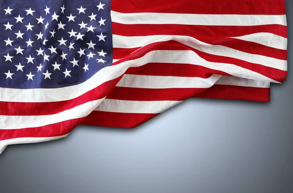 American Flag Grey Background — Stock Photo, Image