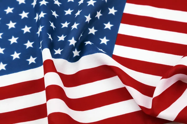 Fechar Bandeira Americana Ondulada — Fotografia de Stock