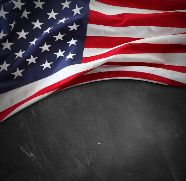 Bandera Americana Una Pizarra — Foto de Stock