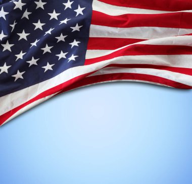 Mavi arka planda Amerikan bayrağı