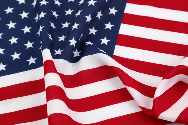 Primer Plano Bandera Estadounidense Ondulada — Foto de Stock