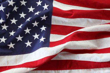 Dalgalanan Amerikan bayrağına yakın çekim
