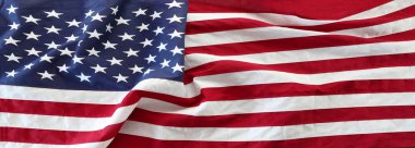 Dalgalanan Amerikan bayrağına yakın çekim