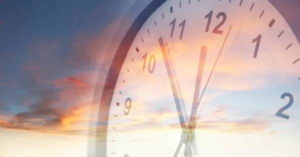 Clock Face Bright Sky Time Passing — Stock Photo, Image