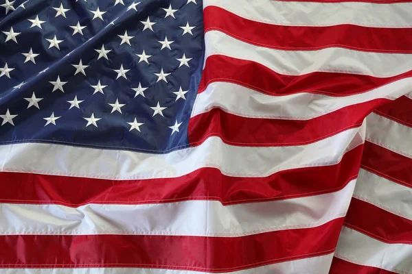 Крупный План Колеблющегося Американского Флага — стоковое фото
