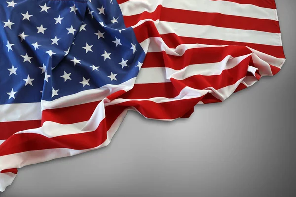 Amerikansk Flag Grå Baggrund - Stock-foto