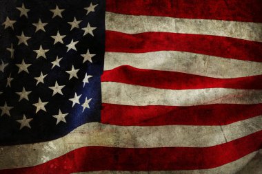 Grunge Amerikan bayrağına yakın çekim