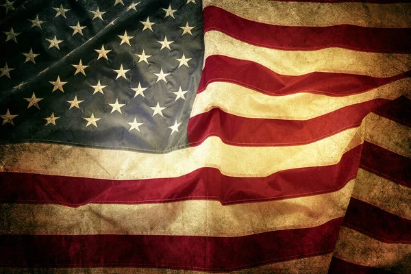 Lähikuva Grunge Amerikan Lippu — kuvapankkivalokuva