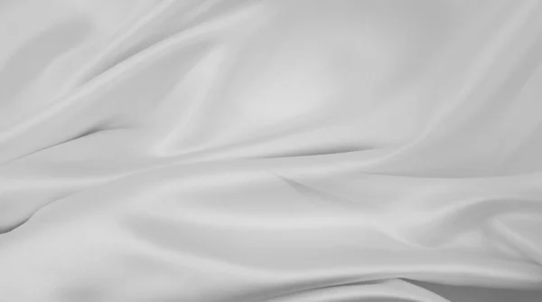 Closeup Rippled White Silk Fabric Lines — Stock Photo, Image