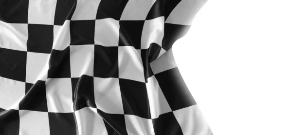 Kockás Fekete Fehér Versenyzői Zászló — Stock Fotó