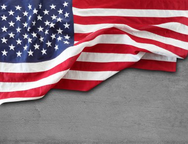 Beton zeminde Amerikan bayrağı