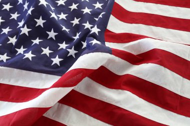 Dalgalanan Amerikan bayrağının yakın çekimi