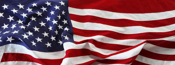 Fechar Bandeira Americana Ondulada — Fotografia de Stock