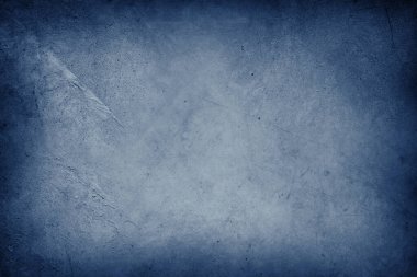 Mavi desenli beton duvar, koyu kenarlar arka plan