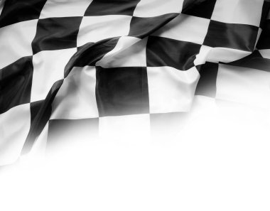 Beyaz üzerine siyah beyaz yarış bayrağı. Boşluğu kopyala