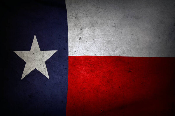 Close-up of grunge Texas flag