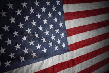 Grunge Amerikan bayrağına yakın plan