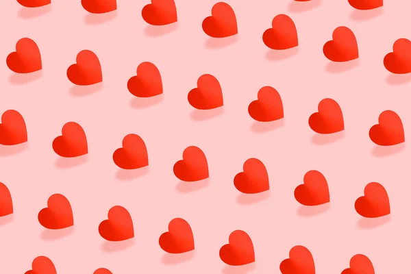 Patrón Corazones Papel Sobre Fondo Brillante Concepto Del Día San —  Fotos de Stock