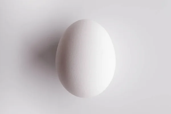 Белое Куриное Яйцо Бросает Тень — стоковое фото