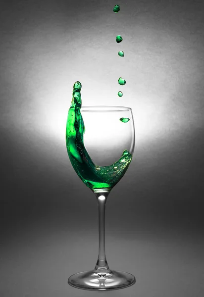 Splash close up. Wine glass and splash. — Stock Photo, Image