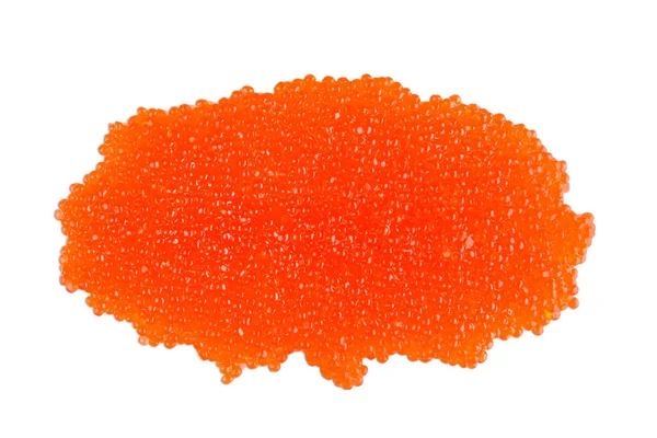 Caviar vermelho fresco isolado sobre um fundo branco . — Fotografia de Stock