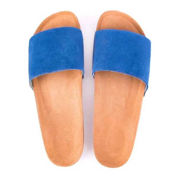 Summer slippers blue — Stock Photo, Image
