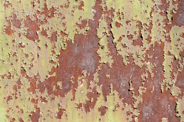 Oxido y pintura verde vieja sobre una superficie metálica — Foto de Stock