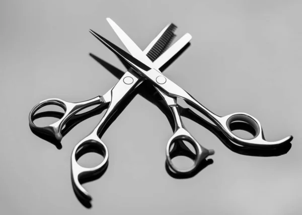 Professional hairdresser scissors. Barber tool. — Stock Photo, Image