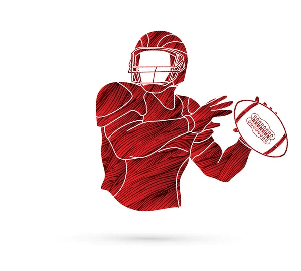 American Football Speler Sportman Actie Sport Concept Ontworpen Met Behulp — Stockvector