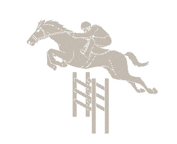 Wyścigi Konne Koń Jockey Zaprojektowane Przy Użyciu Punktów Wektor Graficzny — Wektor stockowy