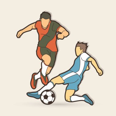 Futbol oyuncu eylem grafik vektör.