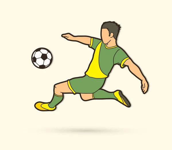 Футболист Сальто Удар Над Головой Удар Графический Вектор — стоковый вектор