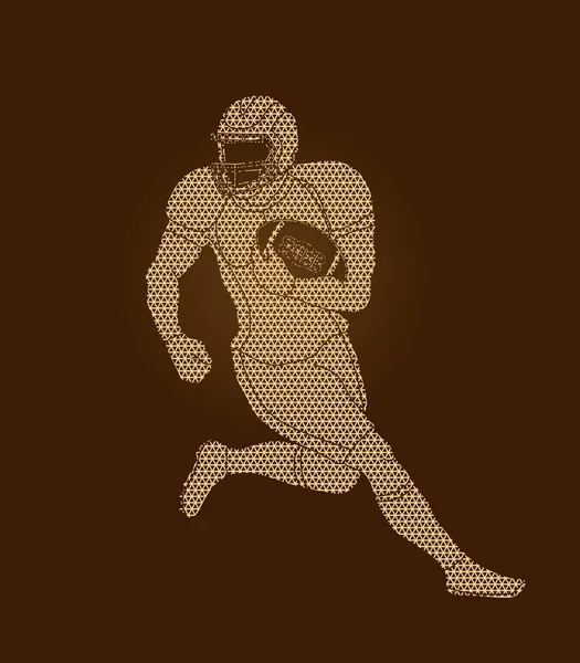Joueur Football Américain Action Sportsman Concept Sportif Conçu Aide Vecteur — Image vectorielle