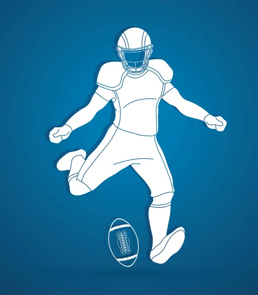 American Football Speler Sportman Actie Sport Concept Grafische Vector — Stockvector