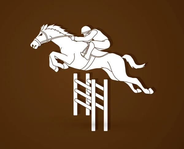 Course Chevaux Jockey Équitation Cheval Vecteur Graphique — Image vectorielle