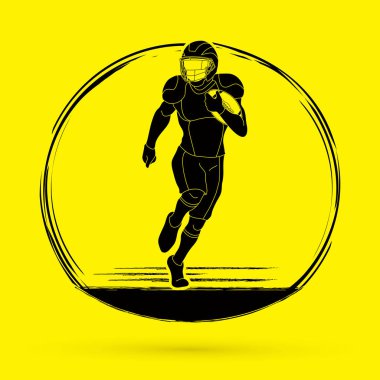 Amerikan futbolu oyuncu eylem grafik vektör