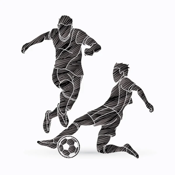 Soccer Joueur Diapositive Action Vecteur Graphique — Image vectorielle