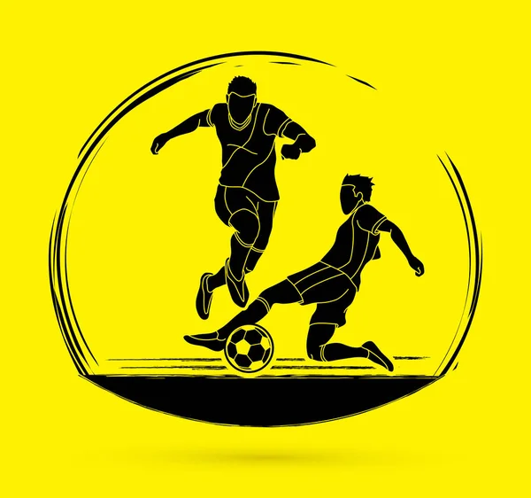 Jugador Fútbol Diapositiva Vector Gráfico Acción — Archivo Imágenes Vectoriales