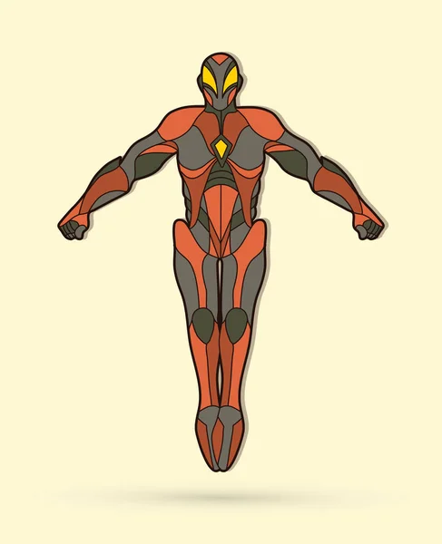 Acción Robot Superhéroes Vector Gráfico Superhéroes Dibujos Animados — Archivo Imágenes Vectoriales