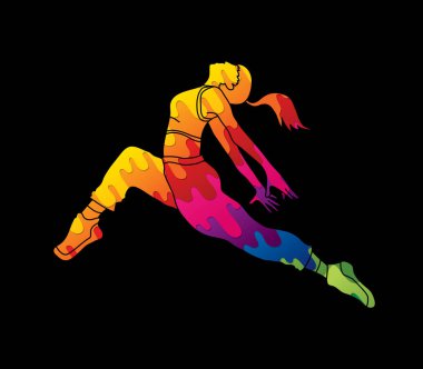 Sokak dansı, B çocuklar dans, Hip Hop dans eylem grafik vektör