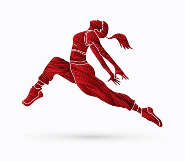 Sokak dansı, B çocuklar dans, Hip Hop dans eylem grafik vektör