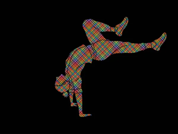 Street dance, B boys dance, Hip Hop Dancing action graphic vector