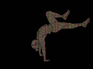 Sokak dansı, B çocuklar dans, Hip Hop dans eylem grafik vektör