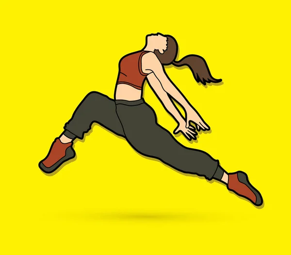 Street dance, B boys dance, Hip Hop Dancing action graphic vector