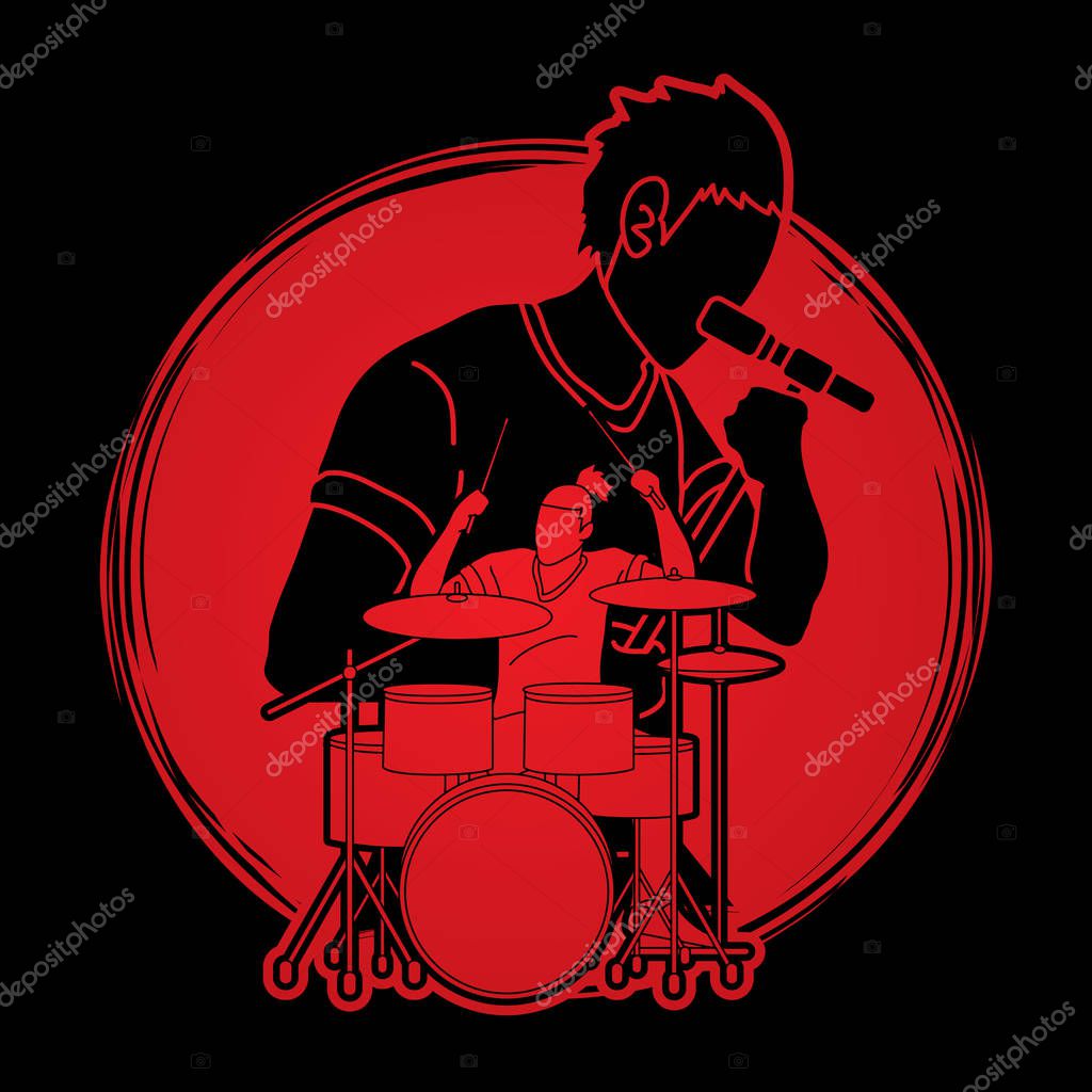 Musician playing music together, Music band, Artist graphic vector